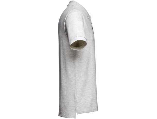 Polo Adam de algodón piqué cardado con cuello canalé Blanco matizado detalle 5