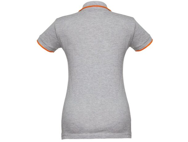 Polo slim fit Rome women bicolor algodón 210 g/m² manga corta Gris claro matizado detalle 3