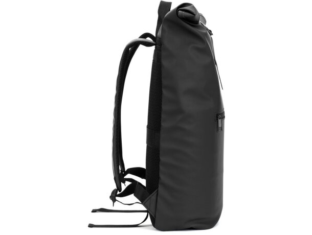 Mochila enrollable Portland con panel acolchado y asa trolley Negro detalle 16