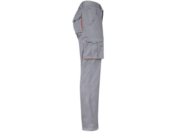 Pantalón elástico bicolor fides con seis bolsillos funcionales Gris/Naranja detalle 50