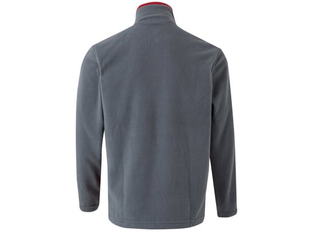 Chaqueta polar bicolor Geras con cinco bolsillos y cremallera Gris/Rojo detalle 12