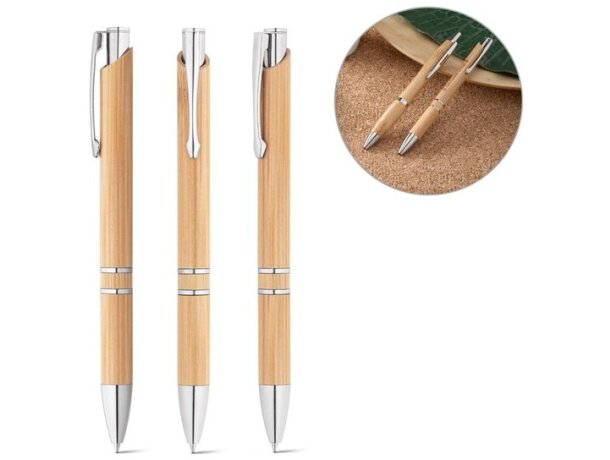 Bolígrafo de bambú  BETA BAMBOO con logo