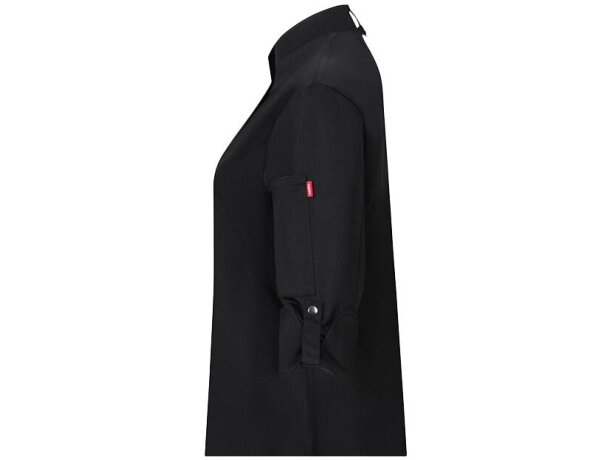 Chaqueta cocina mujer Thoth algodón y poliéster reciclado Negro detalle 13