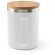 Taza lauda de acero inoxidable reciclado con tapa de bambú 420ml Blanco detalle 5