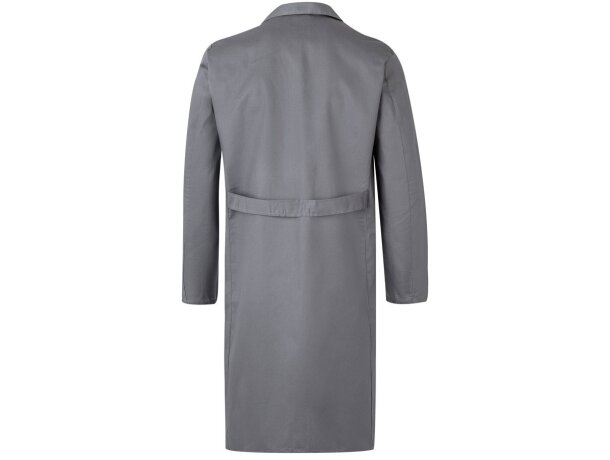 Blusa de sarga Danu unisex con cinturón y bolsillos Gris detalle 10