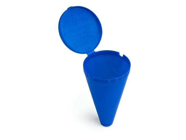 Cenicero de playa con forma de cono personalizado azul