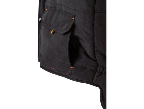 Chaleco acolchado bicolor multibolsillos unisex VL Nergal Negro/Naranja detalle 61