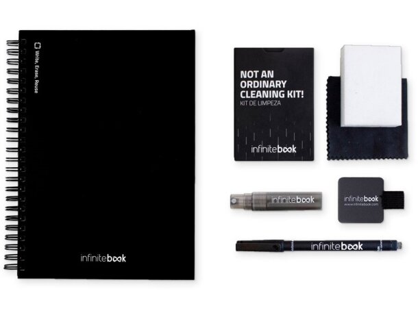 Kit Infinitebook A5 libreta reutilizable con páginas de pizarra Negro detalle 9