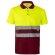 Polo alta visibilidad Cupid Large bicolor manga corta 4XL 5XL Burdeos/Amarillo