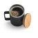 Taza lauda de acero inoxidable reciclado con tapa de bambú 420ml Negro detalle 10