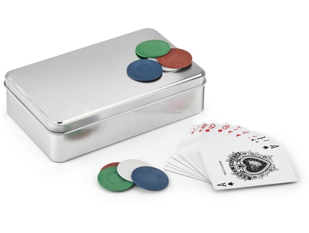Juego de póker en caja de aluminio personalizado cromado satinado Juego de póker en caja de aluminio personalizado cromado satinado