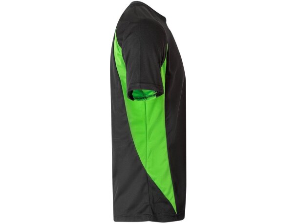 Camiseta técnica ojo de pájaro bicolor VL Slayer Negro/Verde detalle 7