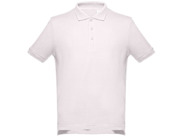Polo Adam de algodón piqué cardado con cuello canalé Rosa pastel detalle 23