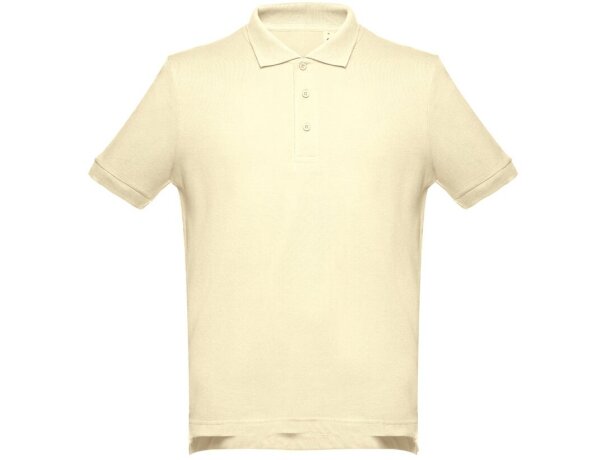 Polo Adam de algodón piqué cardado con cuello canalé Amarillo pastel detalle 17