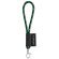 Lanyard nautic short de poliamida con mosquetón de 9 mm Verde oscuro/Verde claro