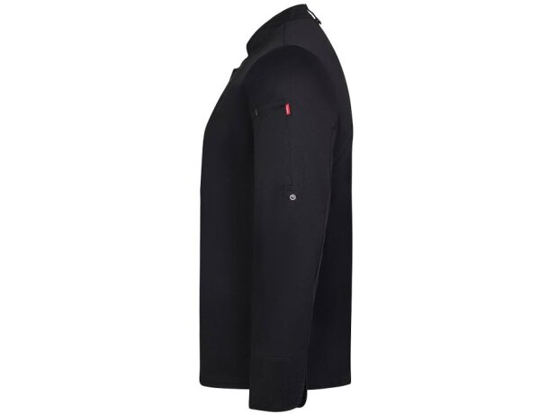 Chaqueta de cocina Agni unisex tejido COOLMAX transpirable Negro detalle 12
