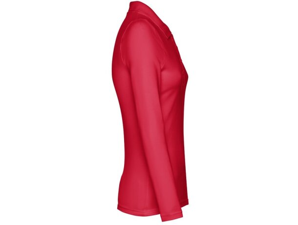 Polo manga larga mujer Bern Women II en algodón 210 g/m² Rojo detalle 7
