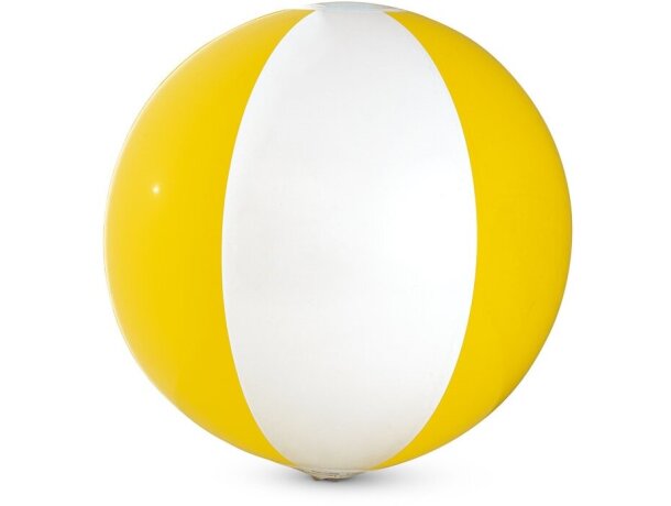 Pelotas playa plástico pvc con combinado en blanco y color Hi!dea Amarillo detalle 4