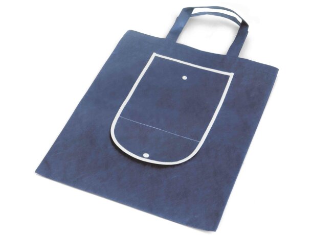 Bolsa plegable Arlon con ribete blanco personalizado azul