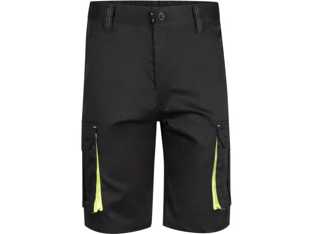 Bermudas Hemera bicolor multibolsillos con cinturilla elástica Negro/Amarillo detalle 37