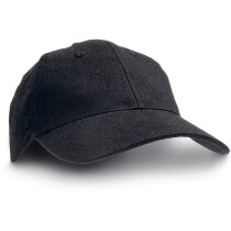 Gorra de 6 paneles de gran calidad para adulto negra con logo