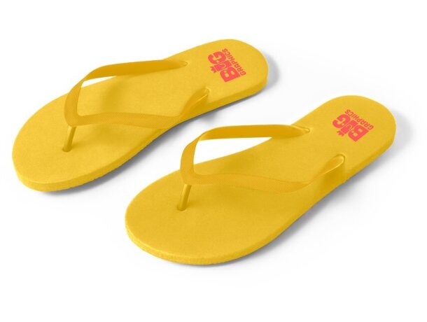 Zapatillas Maupiti S/M con suela de PE y tira ajustable de PVC Amarillo detalle 8