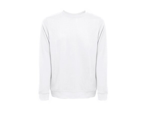 Sudadera unisex Colombo en algodón blanco con felpa italiana detalle 1