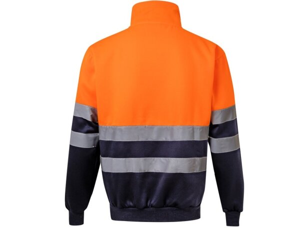 Sudadera alta visibilidad Thor Large bicolor polar reflectante Azul marino/Naranja detalle 2