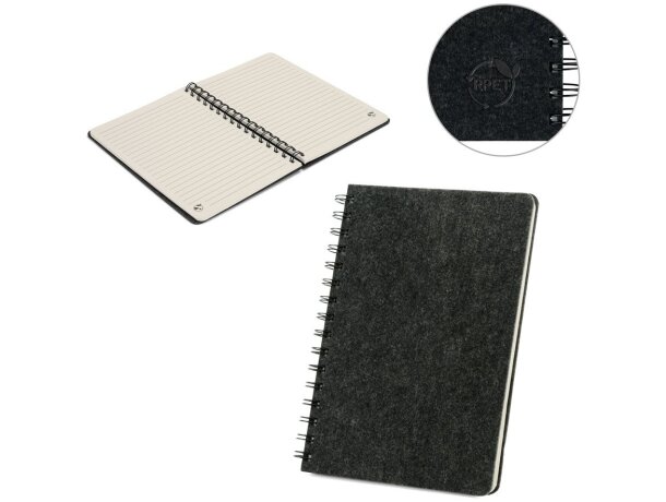 Cuaderno a5 Mishima con tapa semidura de fieltro reciclado rpet detalle 1