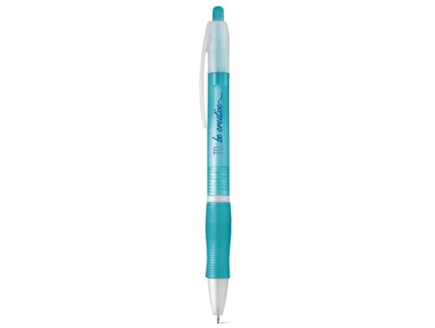 Bolígrafo de plástico ergonómico azul claro