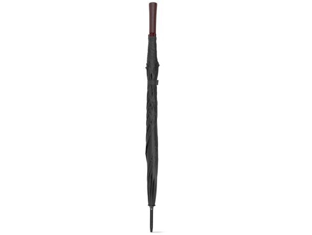 Paraguas Zane de poliéster 190T con mango de madera Negro detalle 7