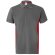 Polo piqué bicolor Supay manga corta con cuello en canalé Gris/Rojo