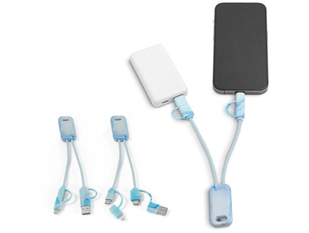 Cable usb 6 en 1 berners ultrarrápido en pet reciclado 100% rpet detalle 1