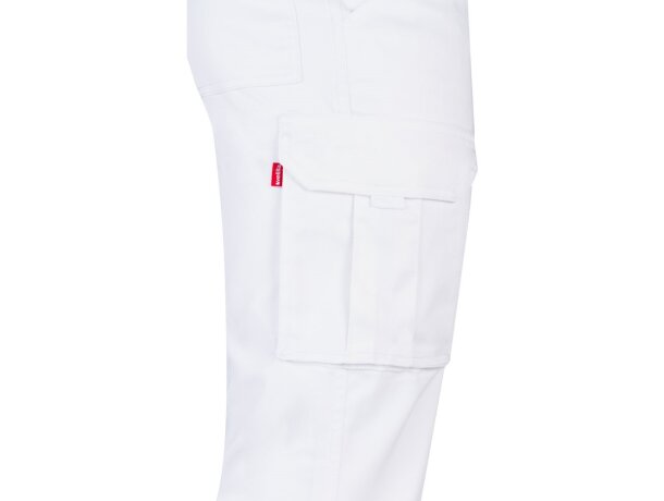 Pantalón lugh multibolsillos elástico con bolsillos de fuelle Blanco detalle 36