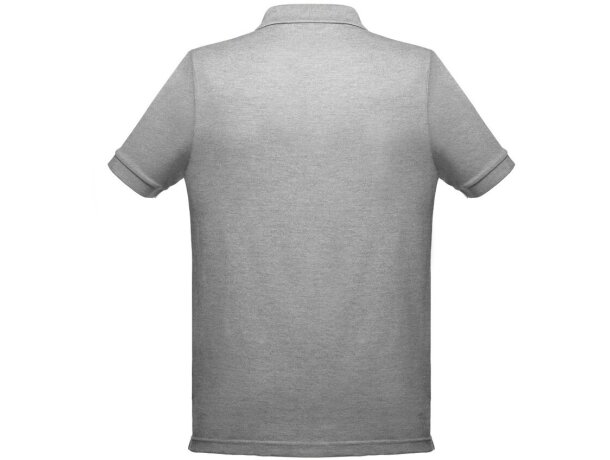Polo berlin piqué de hombre con cuello y mangas en canalé Gris claro matizado detalle 3