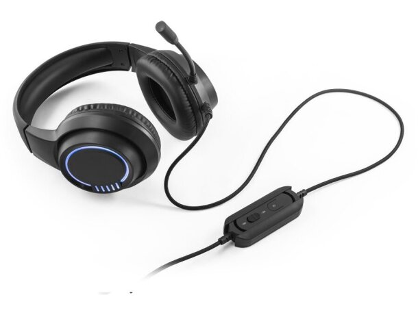 Auriculares gaming thorne rgb con micrófono y luces led Negro detalle 5