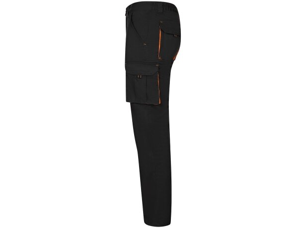 Pantalón elástico bicolor fides con seis bolsillos funcionales Negro/Naranja detalle 61
