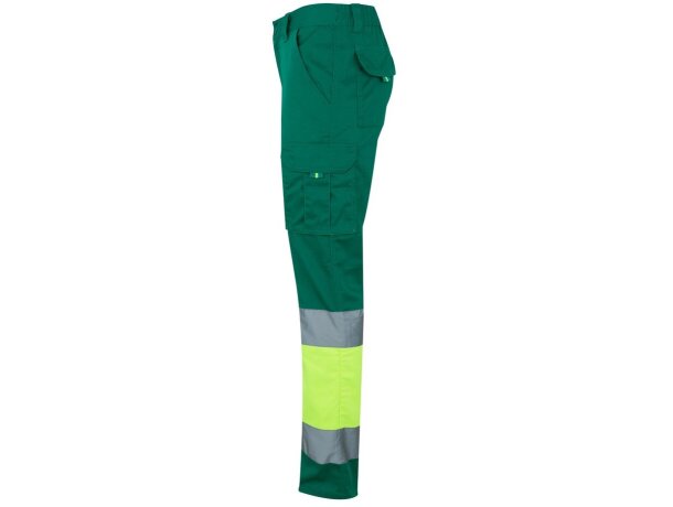 Pantalón elástico multibolsillos Zeus large alta visibilidad Verde/Amarillo detalle 9