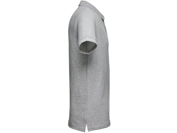 Polo hombre THC Monaco II en algodón 240g/m² con cuello canalé Gris claro matizado detalle 3