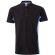 Polo piqué bicolor Supay manga corta con cuello en canalé Negro/Azul claro