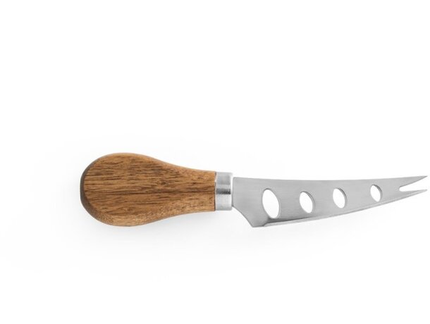 Tabla para quesos Cassia de madera de acacia con cubiertos Natural oscuro detalle 8