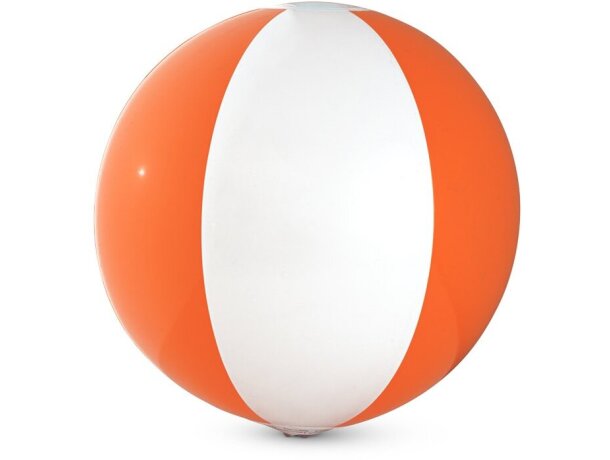 Pelotas playa plástico pvc con combinado en blanco y color Hi!dea Naranja detalle 1