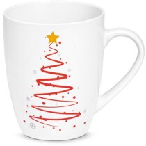 Taza Valdez corporativa cerámica 390ml navideña roja festiva