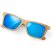 Gafas de sol Sanibel de bambú con lentes espejadas uv400 Natural detalle 4