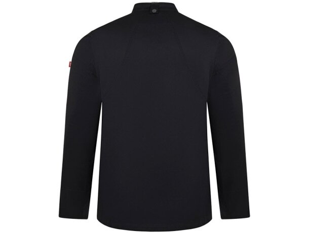 Chaqueta de cocina Agni unisex tejido COOLMAX transpirable Negro detalle 11