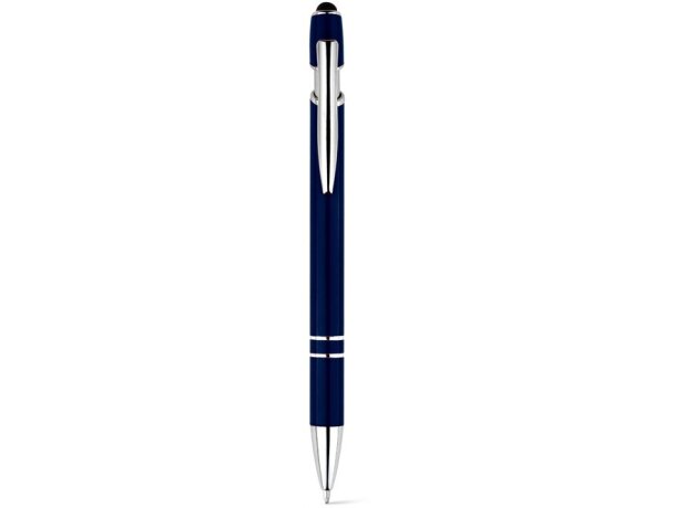 Bolígrafo Neil aluminio reciclado con puntero táctil Azul marino detalle 4