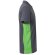 Polo piqué bicolor Supay manga corta con cuello en canalé Gris/Verde detalle 3