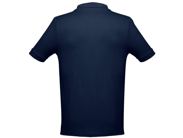 Polo Adam de algodón piqué cardado con cuello canalé Azul detalle 87