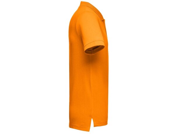 Polo Adam de algodón piqué cardado con cuello canalé Naranja detalle 34