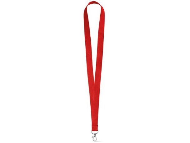 Lanyard Lariat con mosquetón para personalizar grabado rojo